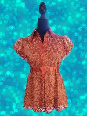 XOXO NWT Y2K Glam Mobwife McBling Indie Sleaze Animal Print Devoré Velvet Top M